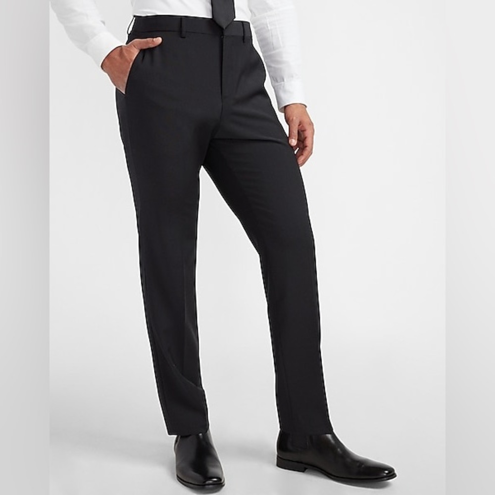 Express Photographer Fitted  2 Piece Suit Pants Jacket, pocket square.Never worn - Picture 4 of 15